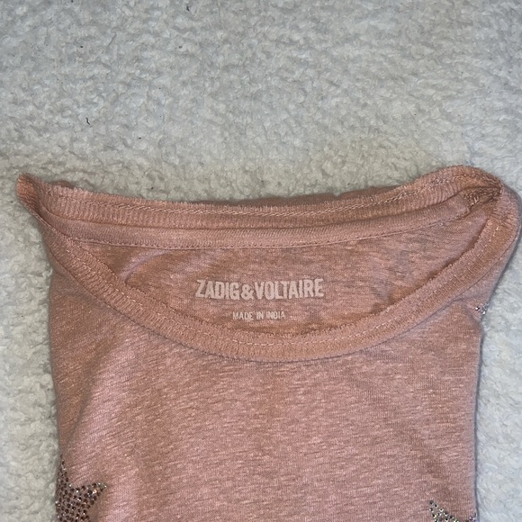 NWT- Zadig & Voltaire Strass Star Linen Blend T-Shirt - Size S - Picture 9 of 9